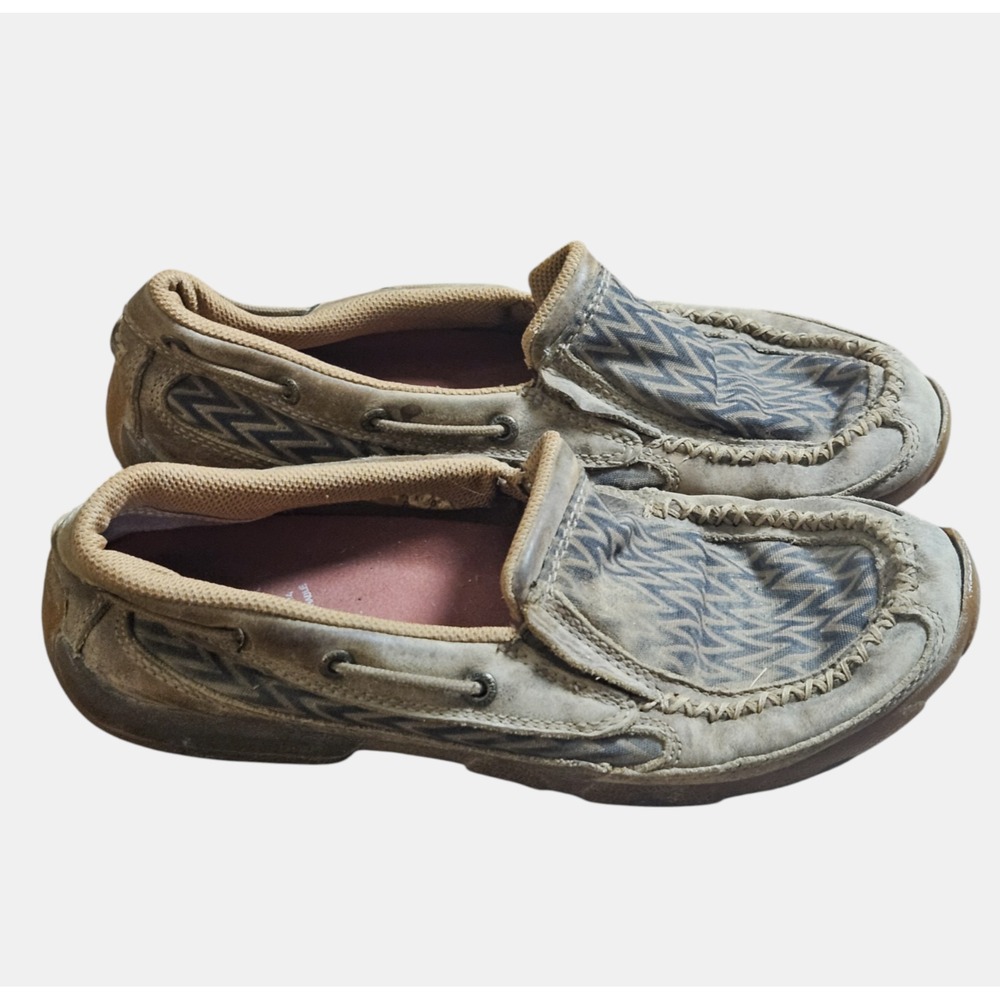 Twisted X Womens Driving Moc Toe Walking Shoes 8.5‎ M Leather Slip-On Loafers